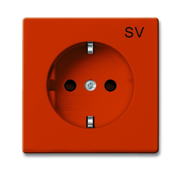 ABB Basic 55 Оранжевый Розетка с/з 16А 250В, с маркировкой SV | 2011-0-6153 | 2CKA002011A6153 | ABB