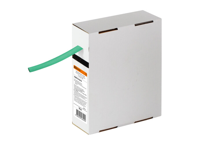 Термоусаживаемая трубка ТУТнг 8/4 зеленая в коробке (10 м/упак) | SQ0518-0419 | TDM