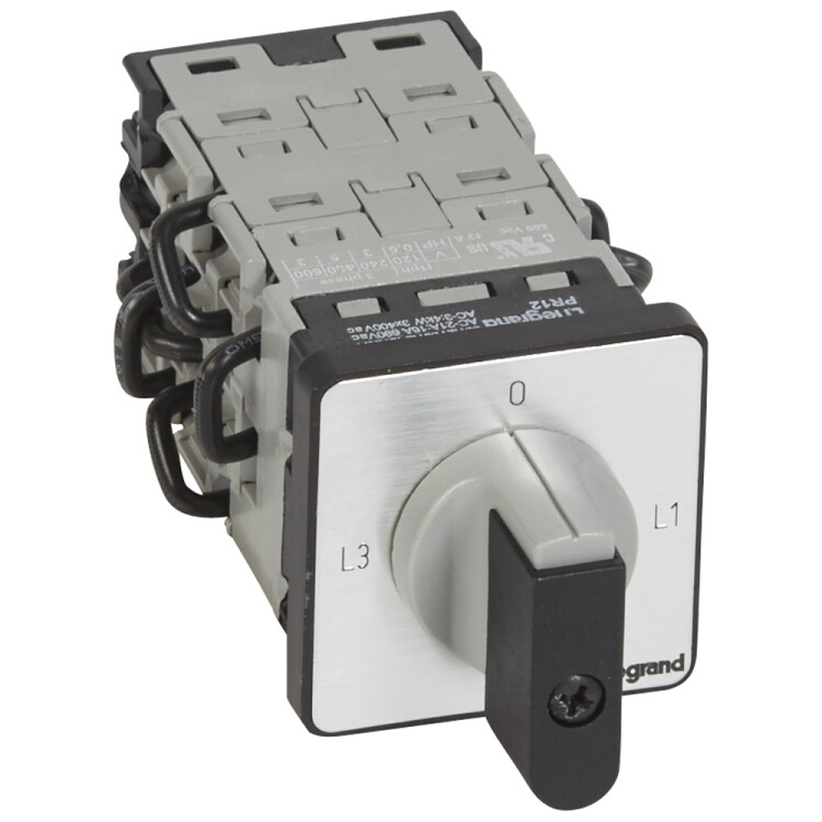 Переключатель электроизмерительных приборов - для амперметра - PR 12 - 9 контактов - без ТТ - крепление на дверце | 027534 | Legrand