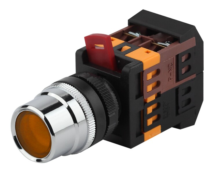Кнопка управления ABLF-22 желтый d22мм неон/240В 1з+1р (10/400/3200) | Б0045649 | ЭРА