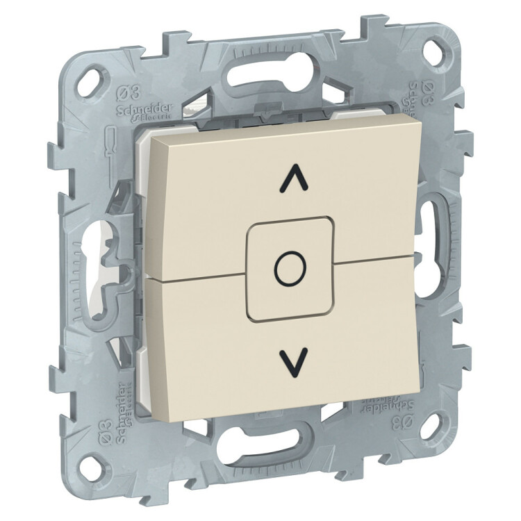 Unica New Бежевый Выключатель для жалюзи, 2-клавишный, сх. 4 | NU520844 | Schneider Electric