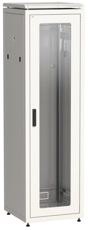 Шкаф сетевой 19" LINEA N 38U 600х600 мм стеклянная передняя дверь, задняя металлическая серый | LN35-38U66-GM | ITK