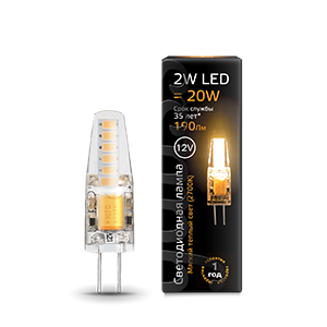 Лампа светодиодная LED 2Вт G4 12В 2700К | 207707102 | Gauss