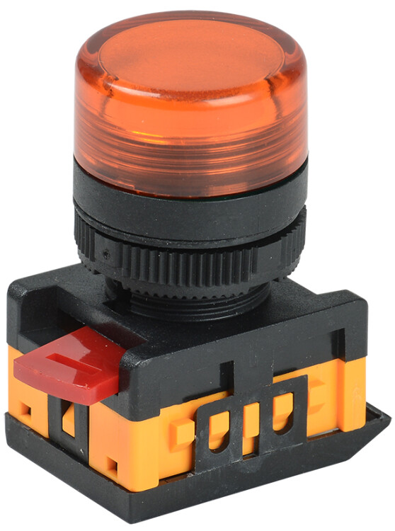 Лампа AL-22TE сигнальная d22мм желтый неон/240В цилиндр | BLS30-ALTE-K05 | IEK