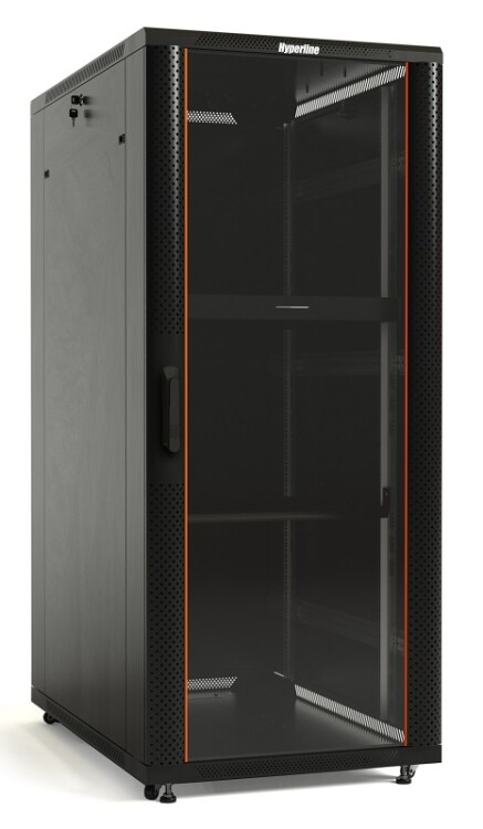 TTB-4766-DD-RAL9004 Шкаф напольный 19-дюймовый, 47U, 2277x600х600 мм (ВхШхГ) цвет черн.| 396980 | Hyperline
