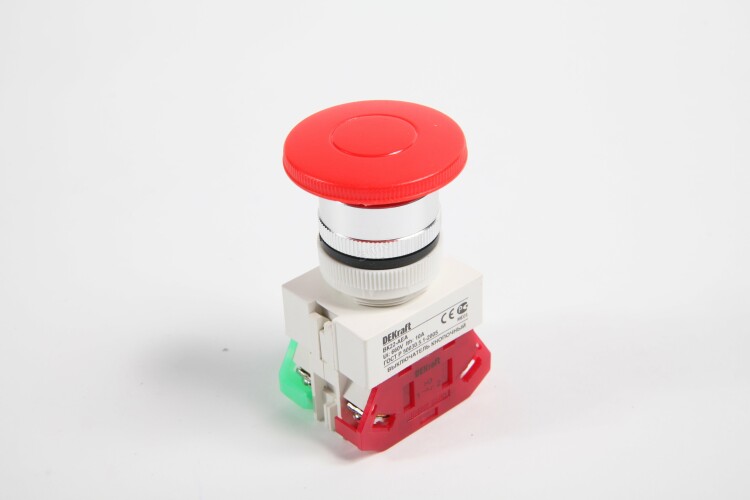 Выкл. кноп. грибок AEA 22 мм Цвет:КРАСНЫЙ 220В ВK-2 | 25024DEK | DEKraft