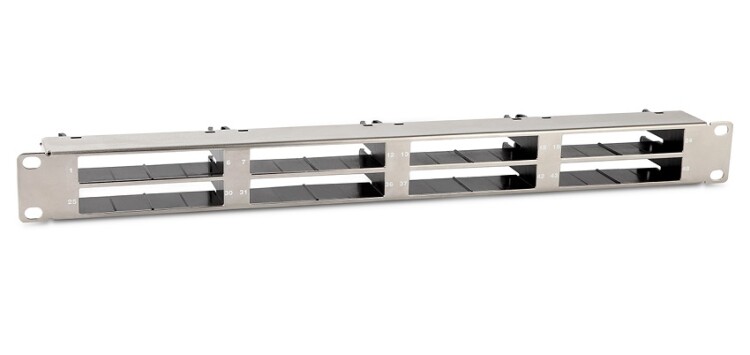 PPTR-19-4CU-STL Патч-панель 19" для претерминированных медных и оптических кассет, 4 слота под кассеты, 1U | 235656 | Hyperline