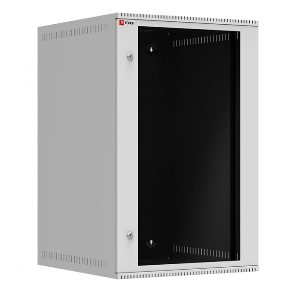 Шкаф телекоммуникационный настенный 18U (600х350) дверь стекло, Astra A серия EKF Basic | ITB18G350 | EKF