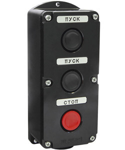 ПКЕ 212-3 У3, 10А, 660В, 3 элемента, чёрный и красный цилиндр, накладной, IP40, пост управления (ЭТ) | ET519070 | Электротехник