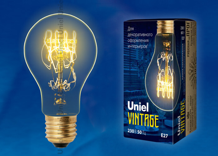 Лампа накаливания ЛОН Vintage IL-V-A60-60/GOLDEN/E27 SW01 «груша». нити SW | UL-00000476 | Uniel