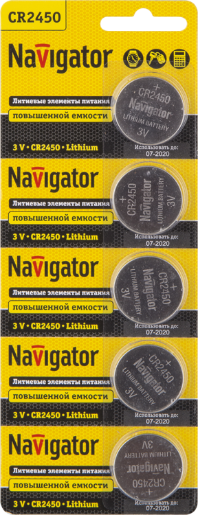 Элемент питания 94 766 NBT-CR2450-BP5 |94766 |Navigator