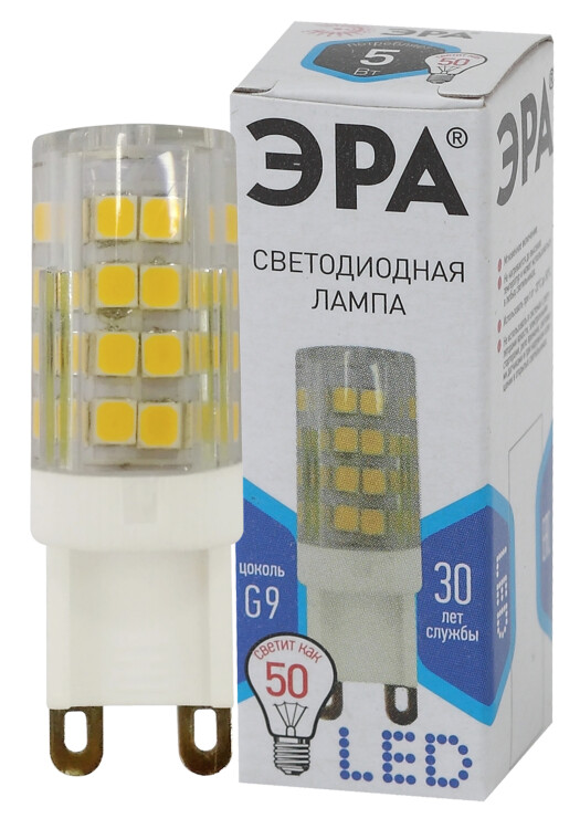 Лампа светодиодная LED 5Вт G9 220В 4000К smd JCD капсульная | Б0027864 | ЭРА