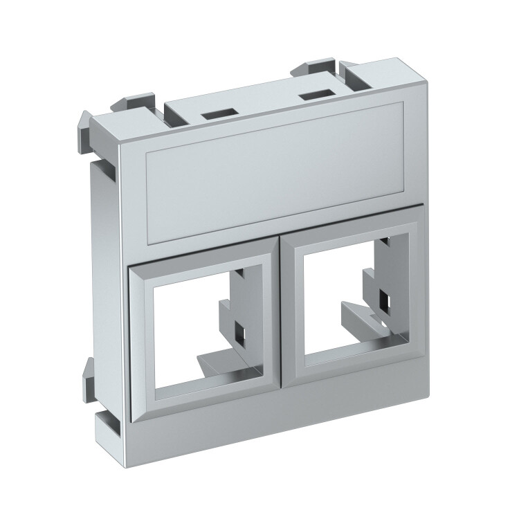 Корпус компьютерной розетки Modul45 тип LE (прямой) 45x45 мм (серебристый) (DTG-02LE AL1) | 6119308 | OBO Bettermann