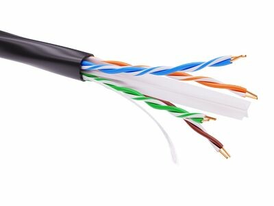 Информационный кабель неэкранированый U/UTP 4х2 CAT6A, PE, чёрный | RN6AUUPE5BK | DKC