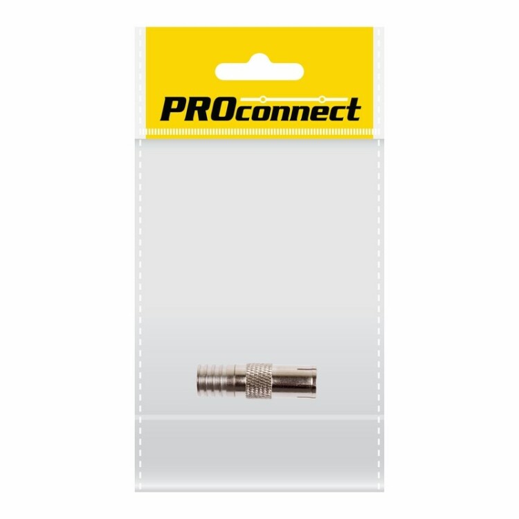 Разъем антенный на кабель, (гнездо-TV никель под обжим), (1шт.) (пакет) PROconnect | 05-4306-7 | PROconnect