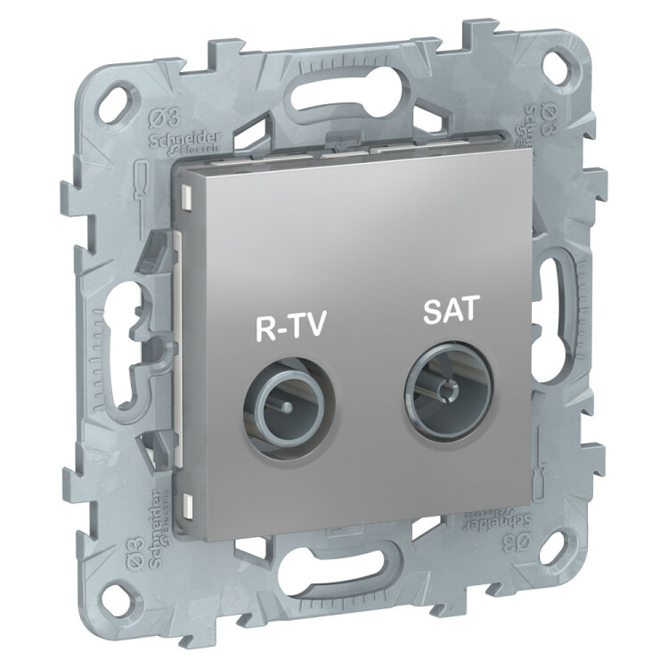 Unica New Алюминий Розетка R-TV/SAT, одиночная | NU545430 | Schneider Electric