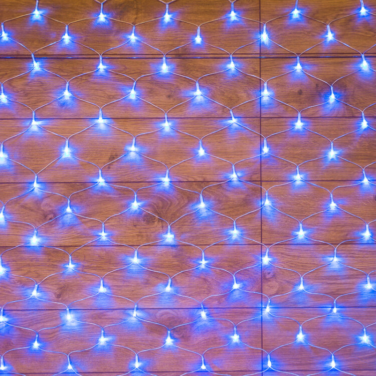 Гирлянда "сеть" 1,8х1,5м, прозрачный ПВХ, 180 LED, цвет: Синий | 215-133 | NEON-NIGHT