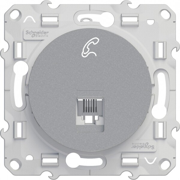 Odace Алюминий Розетка ТЛФ RJ12 кат.5E/6 | S53R497 | Schneider Electric