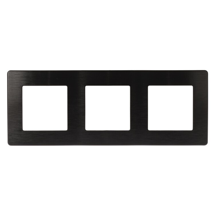 Рамка для розеток и выключателей серия 12 12-5103-06 на 3 поста, сатин, чёрный | Б0052524 | ЭРА