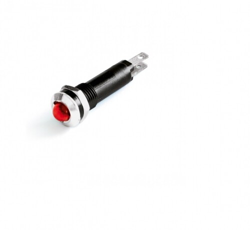 Мини индикатор, штекерное подкл., уст.размер 8/10, круг., внеш.рассеив., крас., 230В, | AV1F01CR230 | DKC