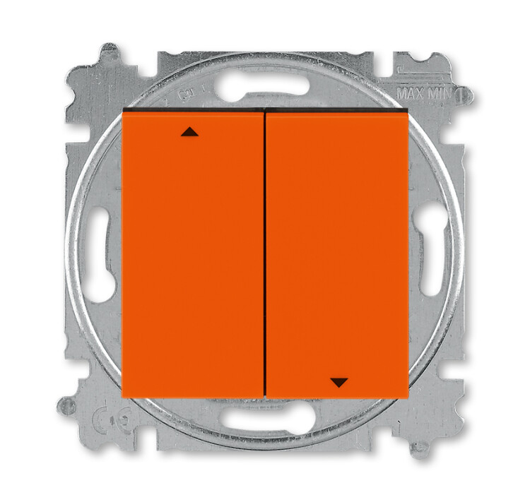 ABB Levit Оранжевый / дымчатый чёрный Выключатель жалюзи 2-кл. без фиксации клавиш | 3559H-A88445 66W | 2CHH598845A6066 | ABB