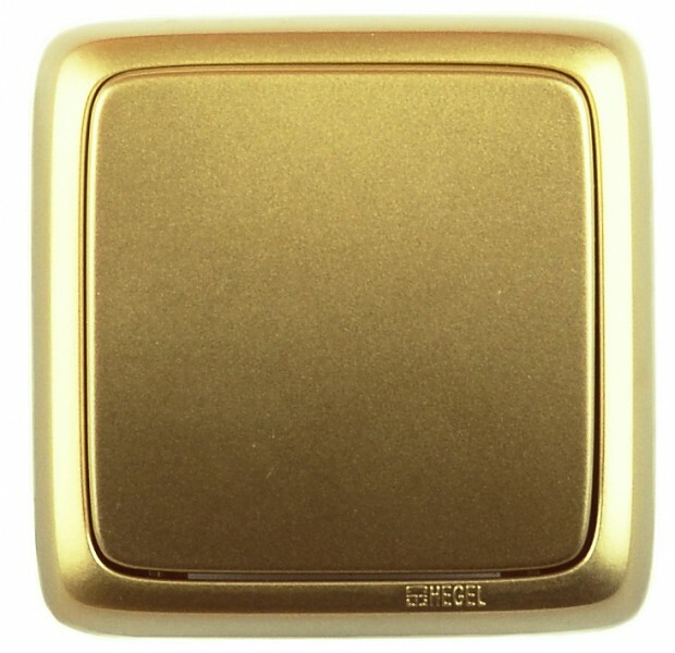 Переключатель открытой установки, одноклавишный, монтажной пластиной, цвет золото | ВА10-165-07 | HEGEL