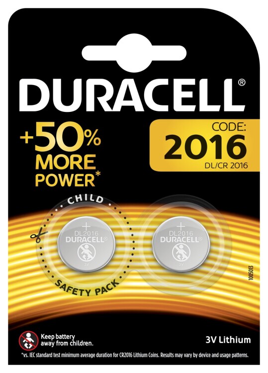 Батарейки Duracell DL/CR2016-2BL | Б0037271 | Duracell