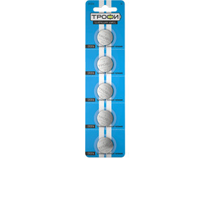 Батарейка литиевая CR2016-5BL (100/1000/78000) (часовая) | C0032183 | ТРОФИ