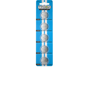 Батарейка литиевая CR2025-5BL (100/1000/65000) (часовая) | C0032184 | ТРОФИ