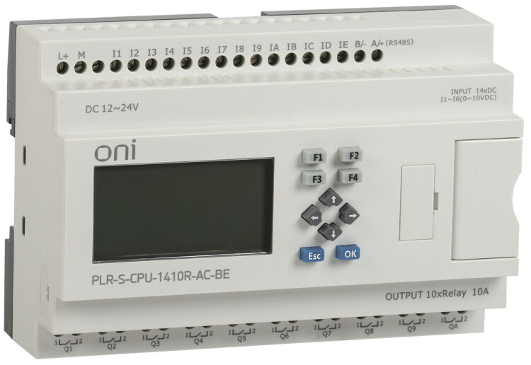 Логическое реле PLR-S. CPU1410(R) 220В AC с экраном ONI | PLR-S-CPU-1410R-AC-BE | ONI
