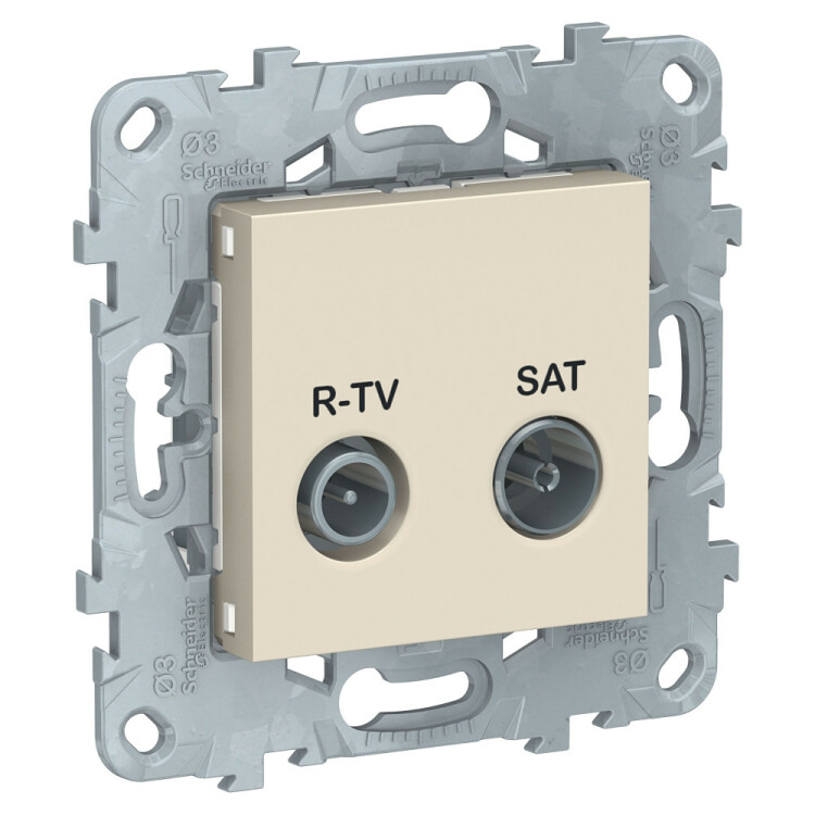 Unica New Бежевый Розетка R-TV/ SAT, одиночная | NU545444 | Schneider Electric