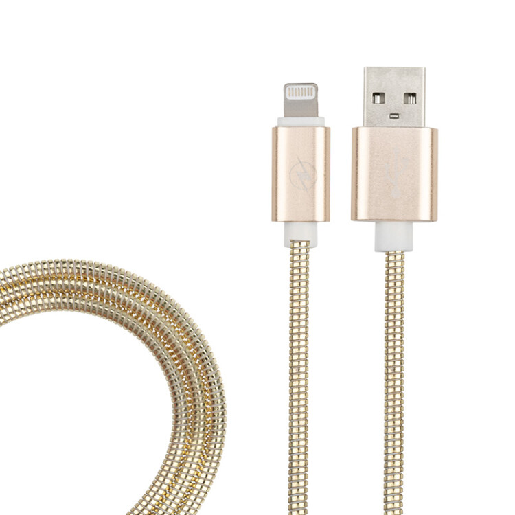 USB кабель для iPhone 5/6/7/8/X моделей, золото металл, 1 метр | 18-4249 | REXANT