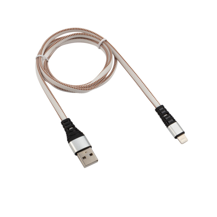 Кабель REXANT USB-Lightning 2.4 A, 1 м, белая нейлоновая оплетка |18-7056 | REXANT