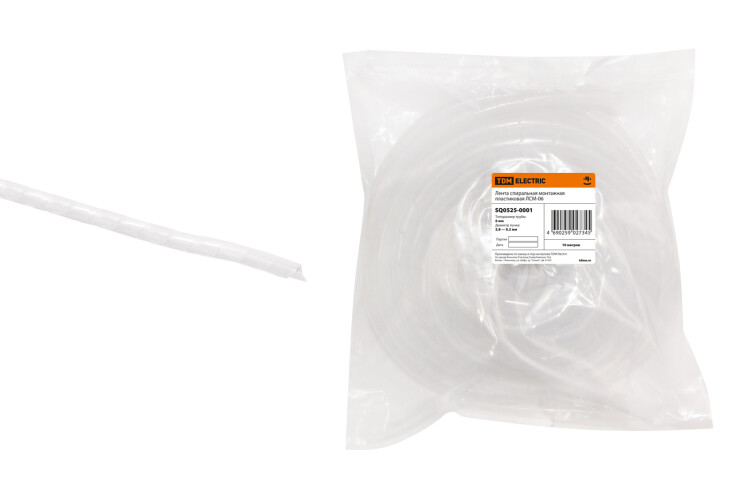 Лента спиральная монтажная пластиковая ЛСМ-06 (10 м/упак) | SQ0525-0001 | TDM