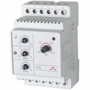 Терморегулятор наружний на шину DIN, с датчиком на проводе, DEVIreg™ D-316 (-10°C-+50°C), 16А| 140F1075| DEVI