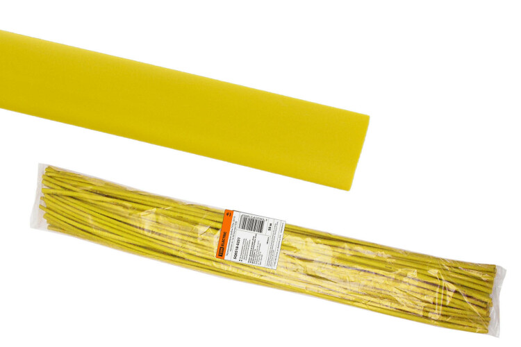 Термоусаживаемая трубка ТУТнг 20/10 желтая по 1м (50 м/упак) | SQ0518-0251 | TDM