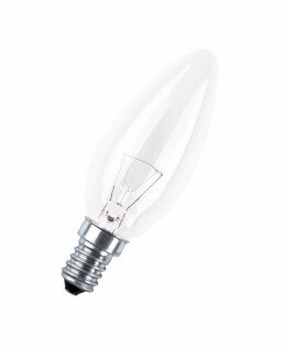 Лампа накаливания ЛОН CLASSIC B CL 40W 230V E14 d 35 x 104 свеча | 4008321788641 | Osram
