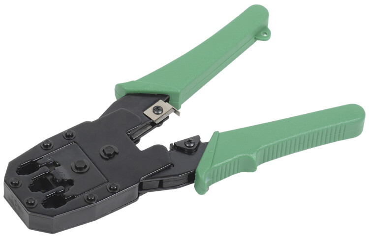 Инструмент обжим. для RJ45 RJ12 RJ11 ручка ПВХ зеленый | TM1-G10V | ITK
