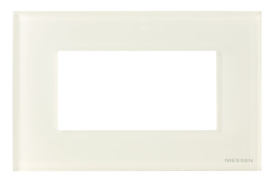 ABB Zenit Стекло Белое Рамка итальянский стандарт на 4 модуля | N2474 CB | 2CLA247400N3001 | ABB