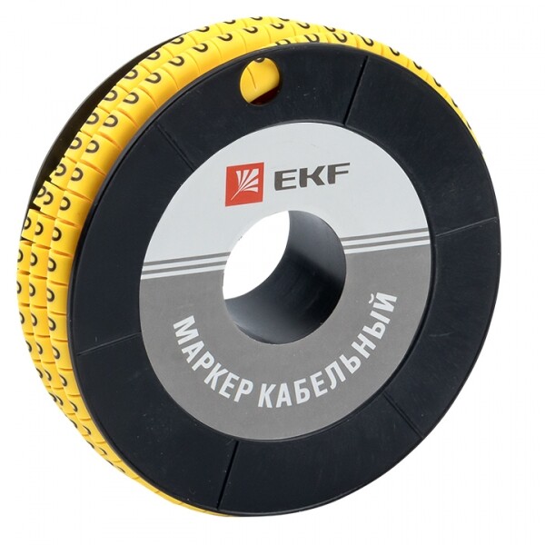 Маркер-кабельный 2,5кв.мм "0" (1000шт.) (ЕС-1) EKF PROxima | plc-KM-2.5-0 | EKF