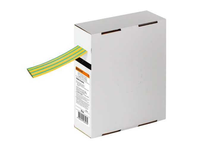 Термоусаживаемая трубка ТУТнг 16/8 желто-зеленая в коробке (10 м/упак) | SQ0518-0442 | TDM