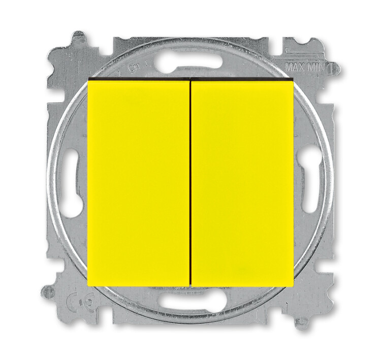ABB Levit Жёлтый / дымчатый чёрный Выключатель 2-кл. | 3559H-A05445 64W | 2CHH590545A6064 | ABB