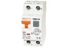 Выключатель автоматический дифференциального тока АВДТ 63 1п+N 16А B 10мА тип A | SQ0202-0009 | TDM