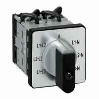 Переключатель электроизмерительных приборов - для вольтметра - PR 12 - 4 контакта - с нейтралью - крепление на дверце | 014652 | Legrand