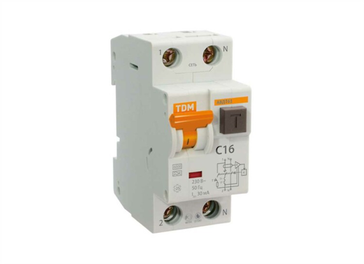 Выключатель автоматический дифференциального тока АВДТ 63 1п+N 25А B 10мА тип A | SQ0202-0010 | TDM