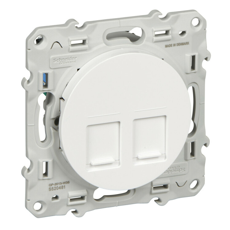 Odace Белый Розетка компьютерная 2-ая RJ45 кат.5 | S52R481 | Schneider Electric