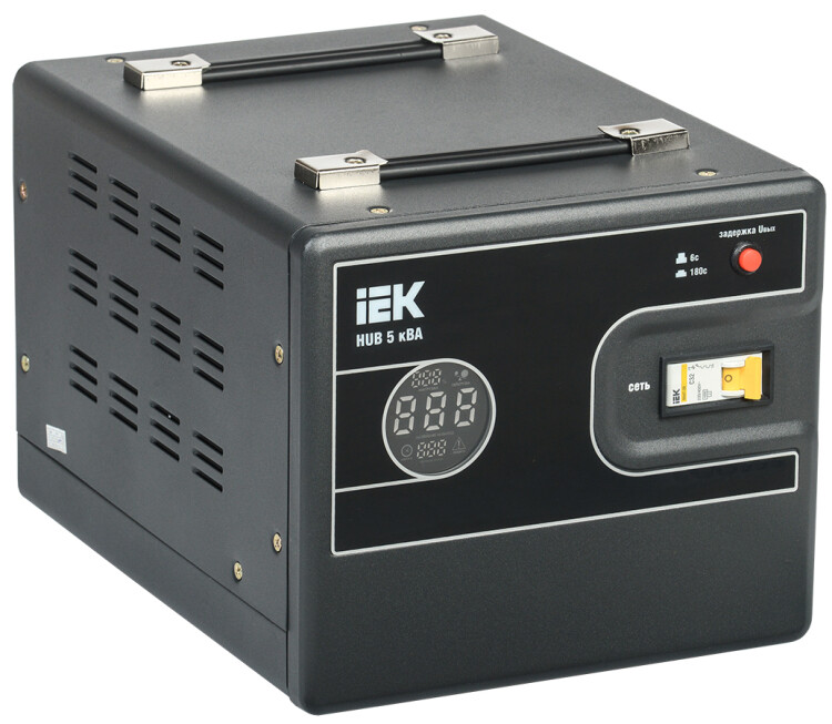 Стабилизатор напр. 1-ф. переносн. 5кВА HUB | IVS21-1-005-13 | IEK