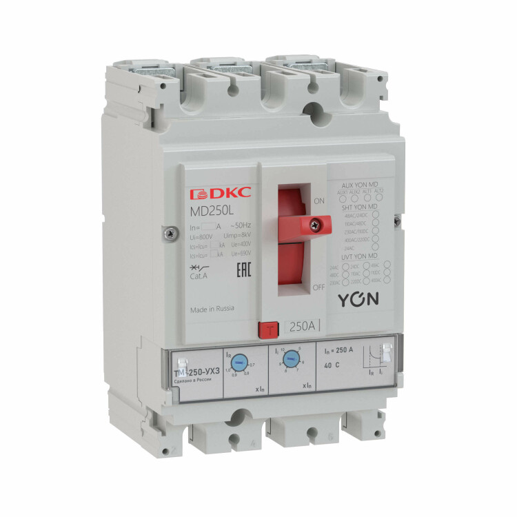 Выключатель автоматический в литом корпусе YON MD250L-TM160 | MD250L-TM160 | DKC