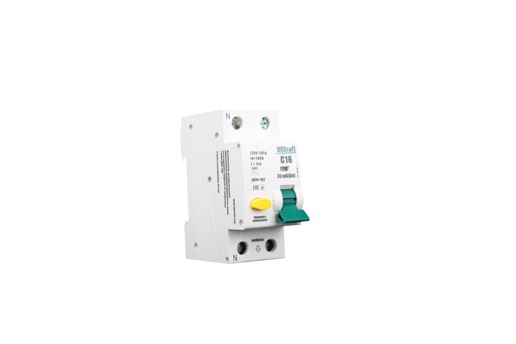 Автоматический выключатель дифференциального тока АВДТ 1Р+N 63А 100мА тип A х-ка С ДИФ-103 6кА | 16236DEK | DEKraft