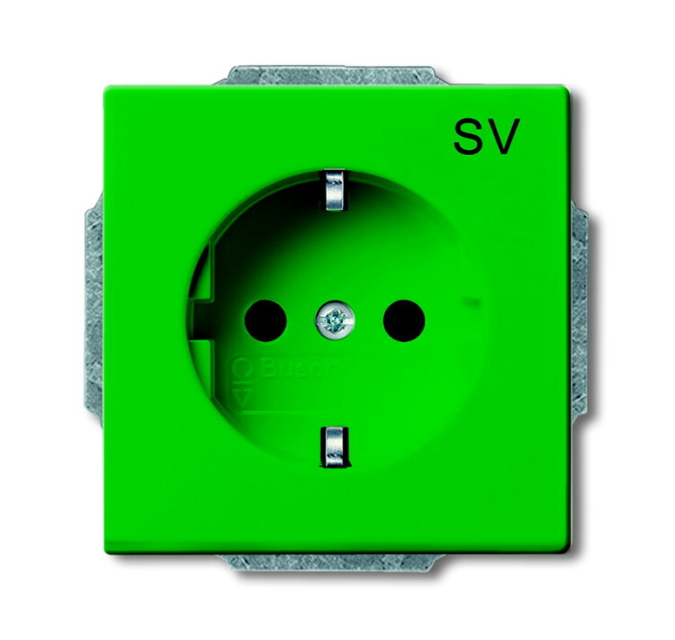 ABB Basic 55 Зелёный Розетка SCHUKO 16А 250В, с маркировкой SV | 2011-0-6152 | ABB